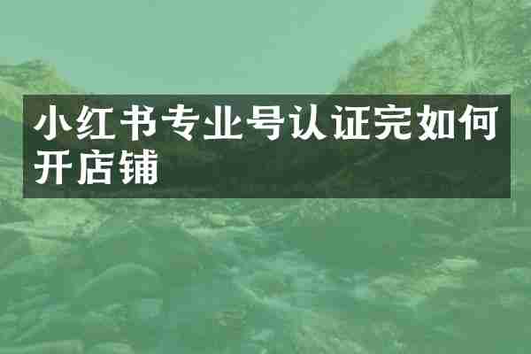小红书专业号认证完如何开店铺