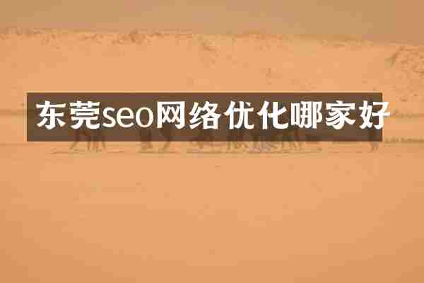 东莞seo网络优化哪家好