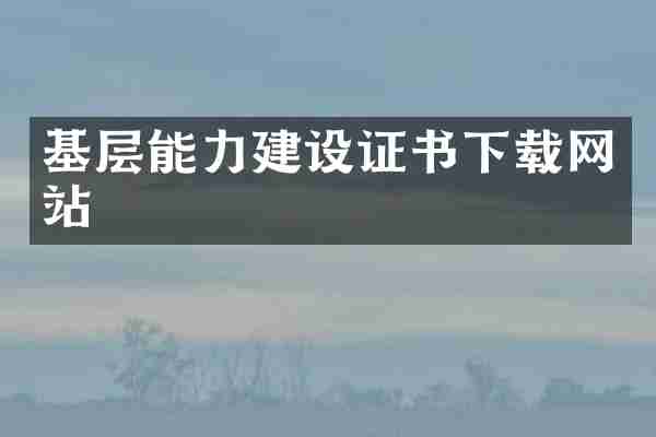 基层能力建设证书下载网站
