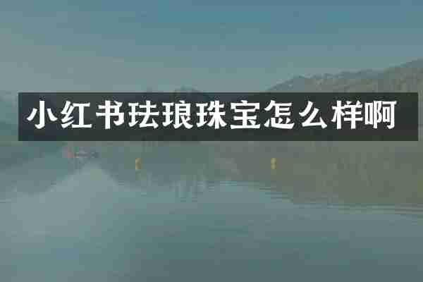 小红书珐琅珠宝怎么样啊
