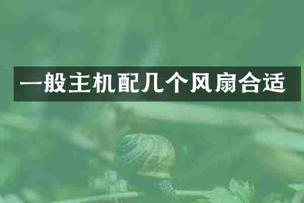 一般主机配几个风扇合适