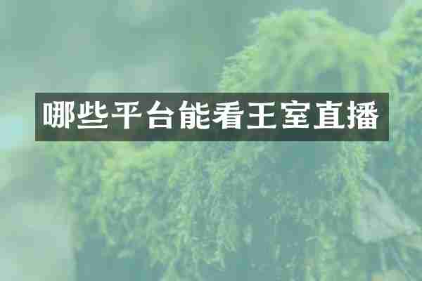 哪些平台能看王室直播