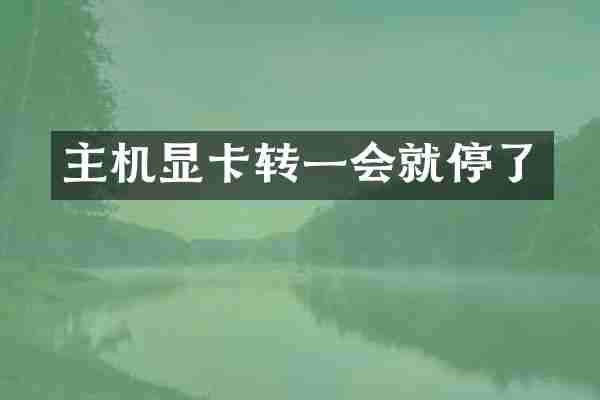 主机显卡转一会就停了
