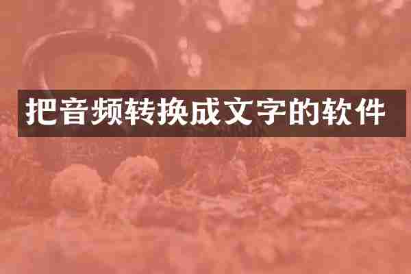 把音频转换成文字的软件