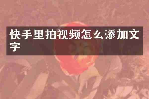 快手里拍视频怎么添加文字