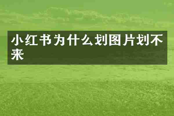 小红书为什么划图片划不来
