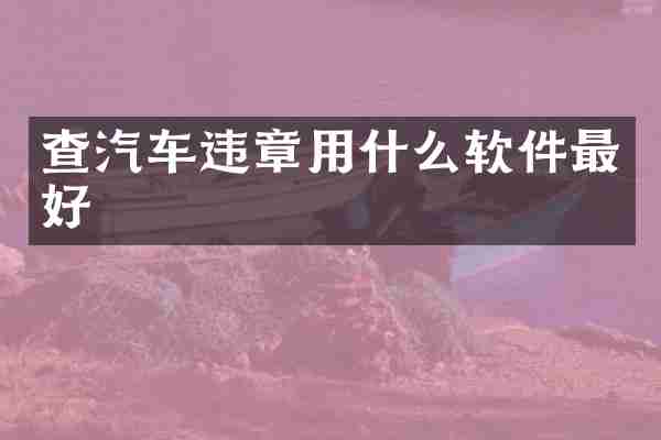 查汽车违章用什么软件最好