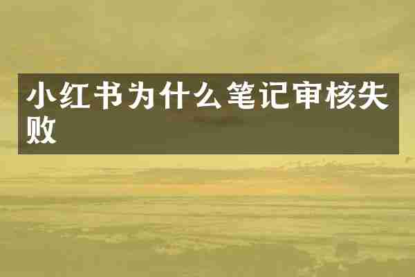 小红书为什么笔记审核失败