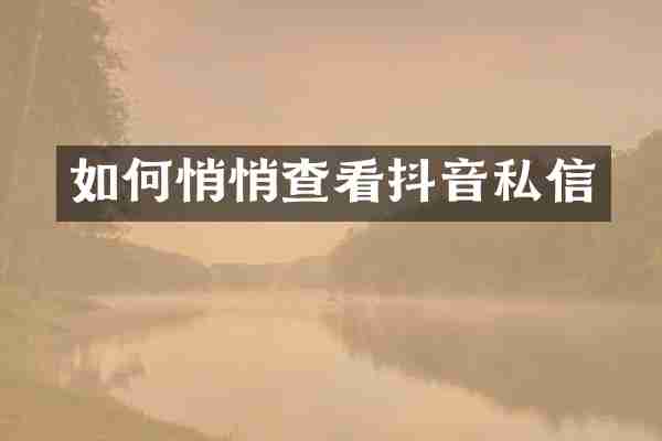 如何悄悄查看抖音私信