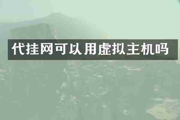 代挂网可以用虚拟主机吗