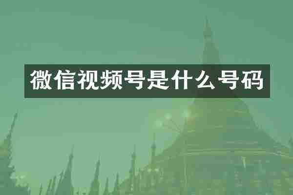 微信视频号是什么号码