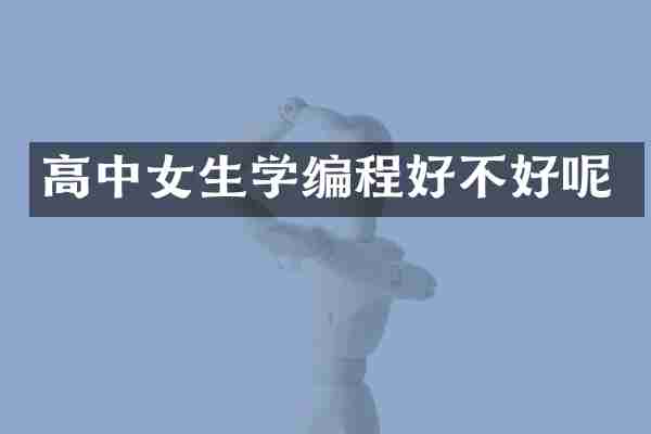高中女生学编程好不好呢