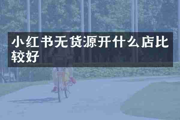 小红书无货源开什么店比较好