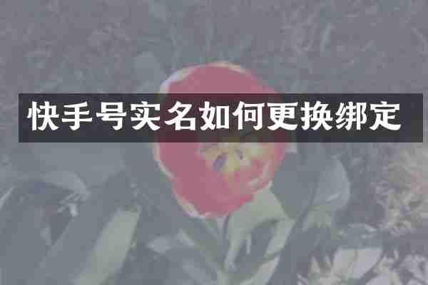 快手号实名如何更换绑定