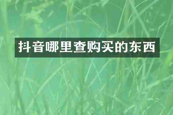 抖音哪里查购买的东西