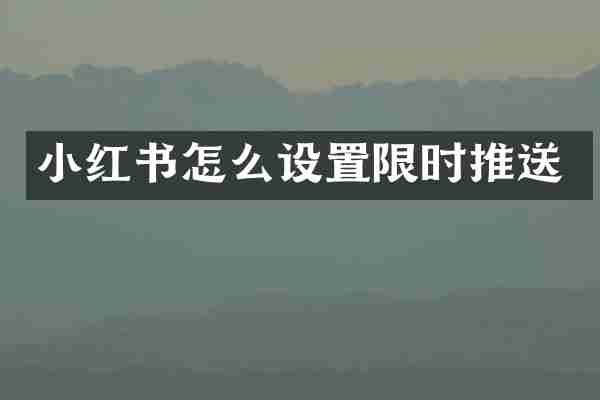 小红书怎么设置限时推送