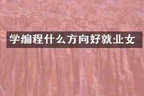 学编程什么方向好就业女