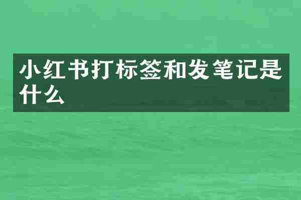 小红书打标签和发笔记是什么