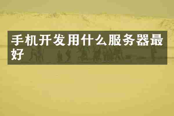 手机开发用什么服务器最好