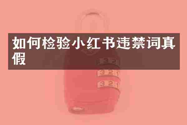 如何检验小红书违禁词真假