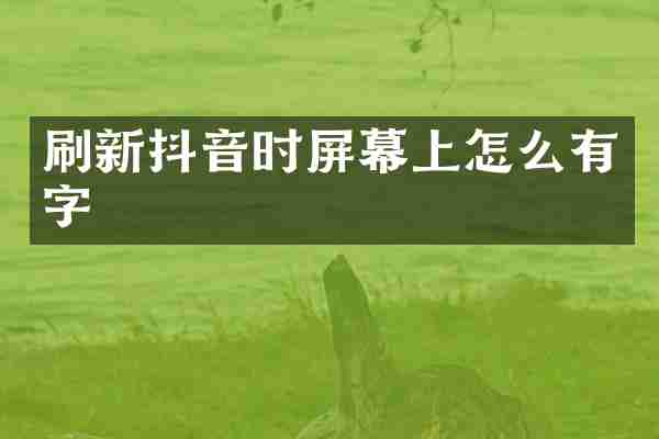 刷新抖音时屏幕上怎么有字