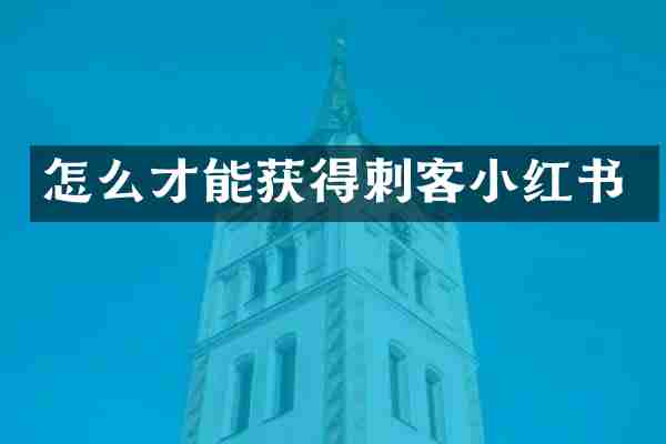 怎么才能获得刺客小红书