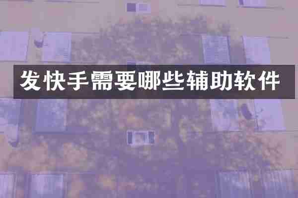 发快手需要哪些辅助软件
