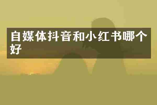 自媒体抖音和小红书哪个好
