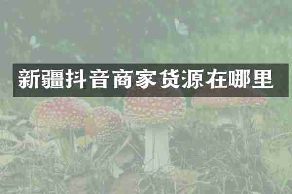 新疆抖音商家货源在哪里