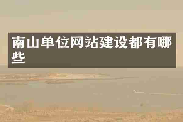 南山单位网站建设都有哪些