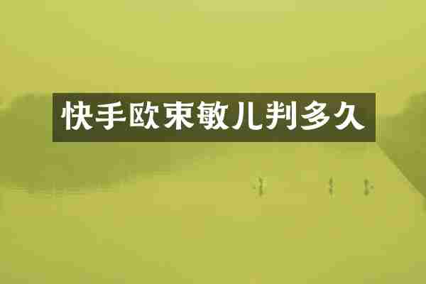 快手欧束敏儿判多久