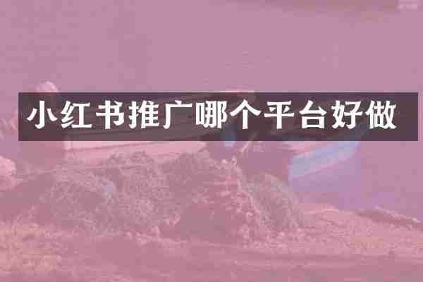 小红书推广哪个平台好做