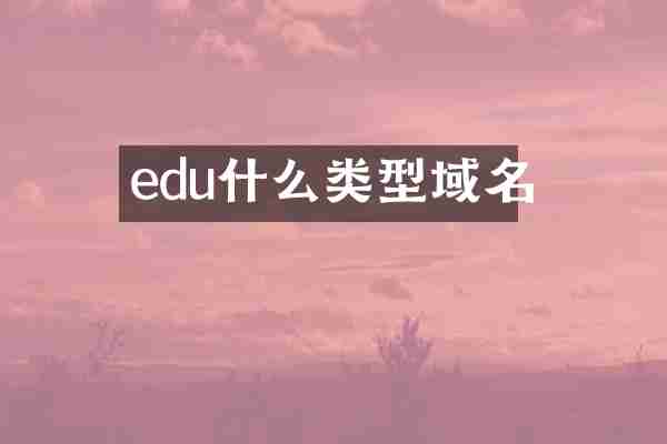 edu什么类型域名