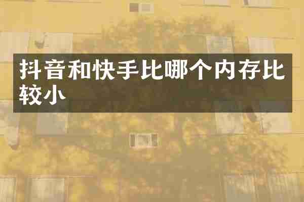 抖音和快手比哪个内存比较小
