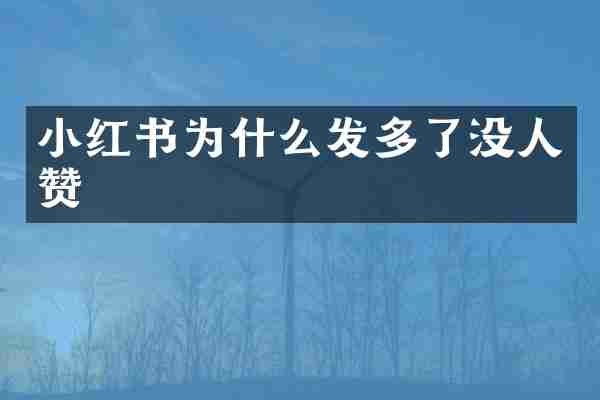 小红书为什么发多了没人赞