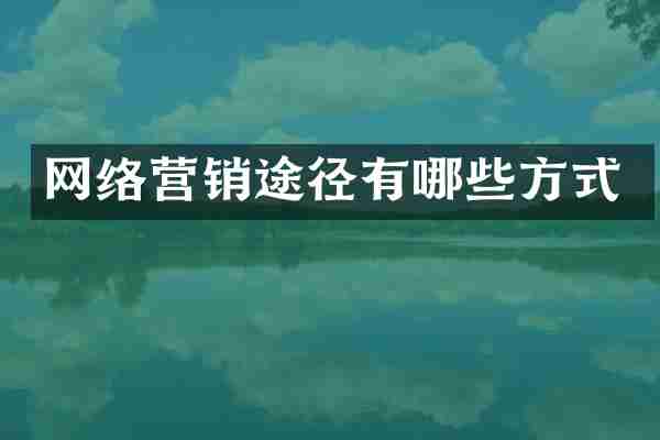 网络营销途径有哪些方式