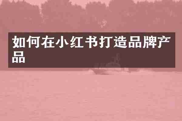 如何在小红书打造品牌产品