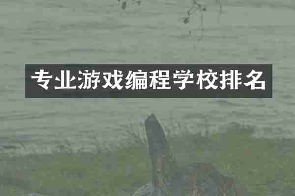 专业游戏编程学校排名