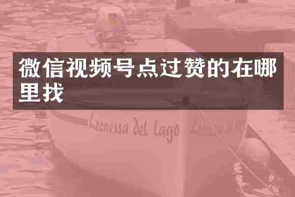 微信视频号点过赞的在哪里找