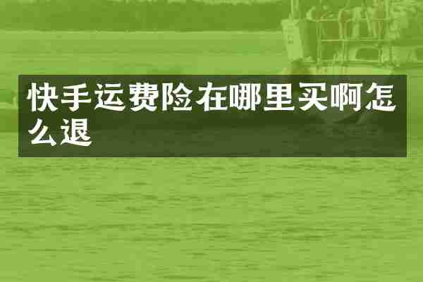 快手运费险在哪里买啊怎么退