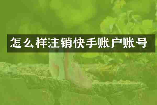 怎么样注销快手账户账号