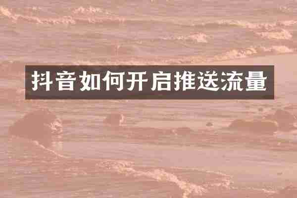 抖音如何开启推送流量