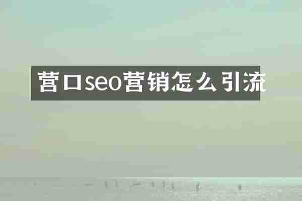 营口seo营销怎么引流