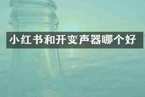 小红书和开变声器哪个好