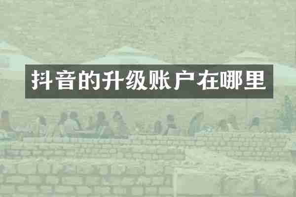 抖音的升级账户在哪里