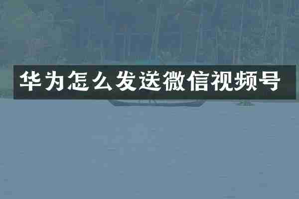 华为怎么发送微信视频号