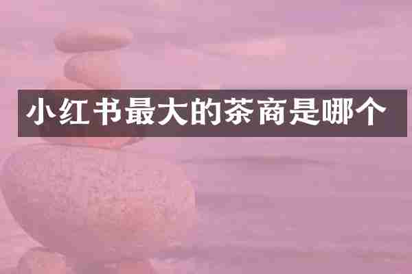 小红书最大的茶商是哪个