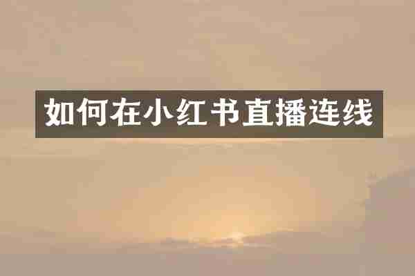 如何在小红书直播连线