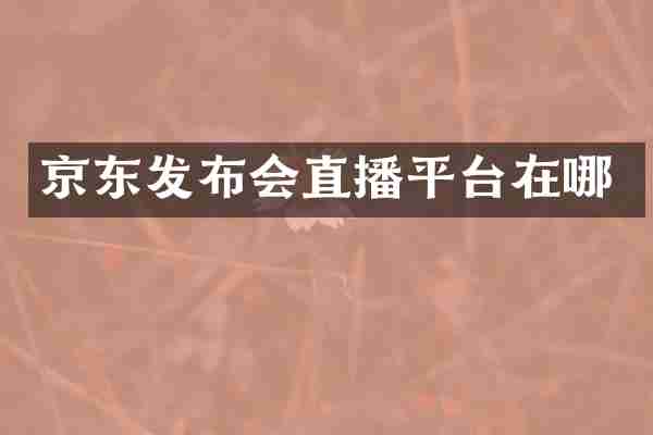 京东发布会直播平台在哪