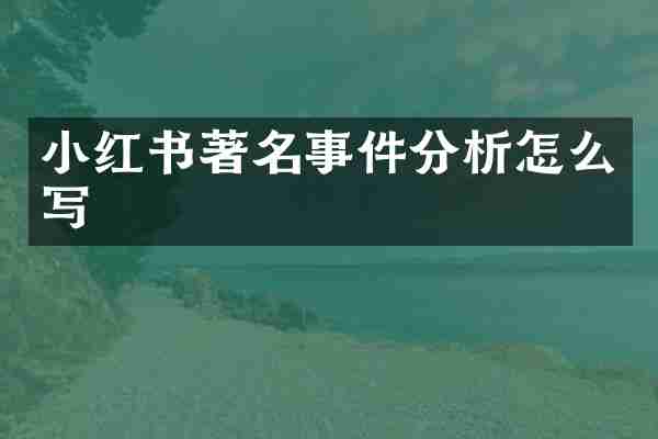 小红书著名事件分析怎么写